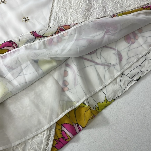 Anthro Leifnotes Sz 14 Guarri Dress Cotton & Silk Blend Floral Mixed Print - Picture 8 of 10